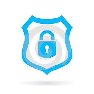 Computer protection vector web icon