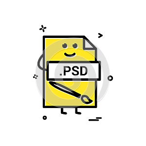 Computer psd file format type icon vector design