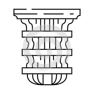 computer quantum technology line icon vector illustration