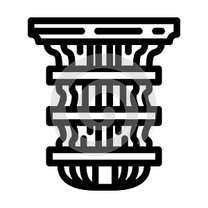 computer quantum technology line icon vector illustration