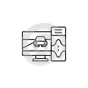 computer, race, game icon. Simple thin line, outline vector of esport icons for UI and UX, website or mobile application