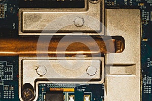 Computer radiator abstract macro background. processor cooling system