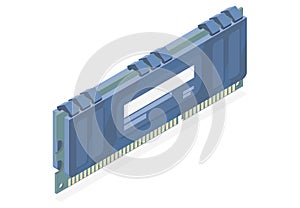 Computer ram  isometric simple designed