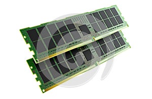 Computer ram memory modules. 3D rendering