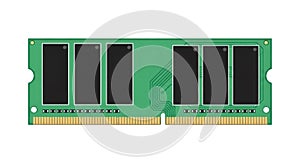 Computer RAM Module Close-up on White Background