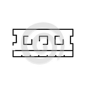 Computer ram module outline icon representing memory