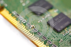 Computer RAM, system memory, main memory, random access memory, internal memory, onboard, computer detail, close-up, high resoluti