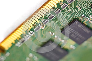 Computer RAM, system memory, main memory, random access memory, internal memory, onboard, computer detail, close-up, high resoluti