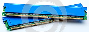 Computer random access memory RAM modules isolated on the white background