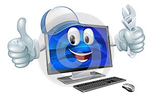 Computer repair cartoon character