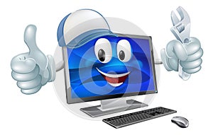 Computer repair cartoon character photo