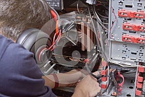 Computer repair cleaning of components, from dust your