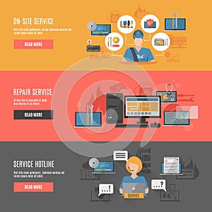 Computer repair flat interactive horizontal