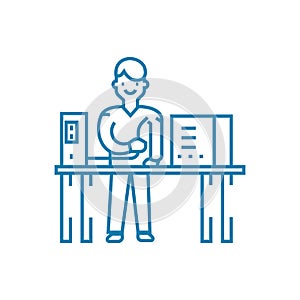 Computer repair linear icon concept. Computer repair line vector sign, symbol, illustration.