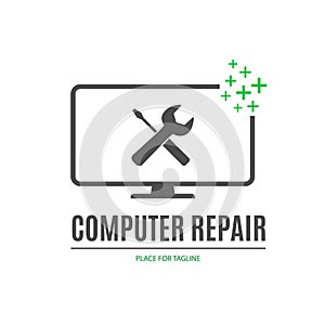 Computer repair service logotype design