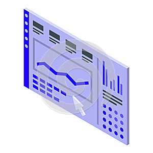 Computer research icon isometric vector. Engine data