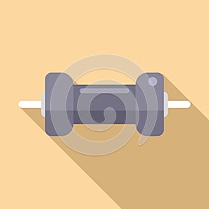 Computer resistor icon flat vector. Electrical circuit