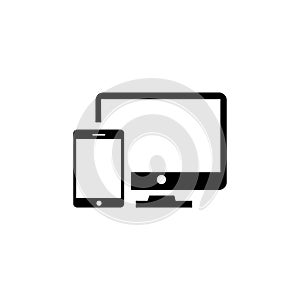 Computer responsive icon and simple flat symbol for website,mobile,logo,app,UI