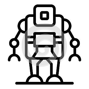 Computer robot icon, outline style