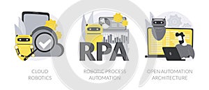 Computer science abstract concept vector illustrations.
