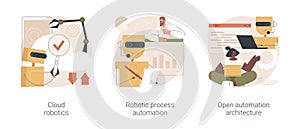 Computer science abstract concept vector illustrations.