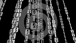 Cyber attack binary code on black backdrop exploring concept of cyber security through machine learning, neural networks and data