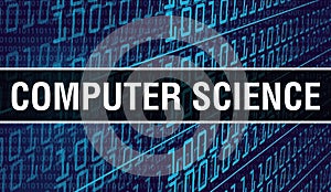 Computer science concept illustration using code for developing programs and app. Computer science website code with colourful