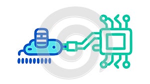 Computer Science Data Processing Icon, Circuit Board Connectivity, vector design Generative AI