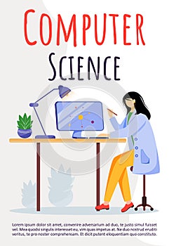 Computer science poster vector template