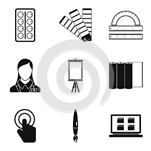 Computer scientist icons set, simple style