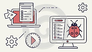 Computer screen with code, software and programming concept vector design Generative AI