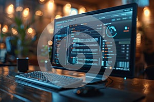 Computer screen with coding software open