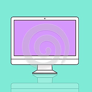 Computer Screen Desktop PC Technology Icon Vector Concept