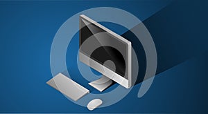 Computer Screen Desktop PC Technology Icon Vector Concept
