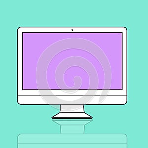 Computer Screen Desktop PC Technology Icon Vector Concept