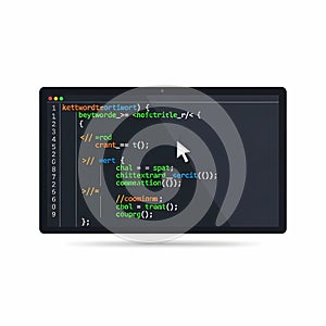 Computer screen displaying code with cursor
