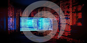 Computer screen displaying complex coding project with lines of code and symbols, concept of Programming Logic, created