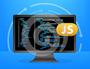 Computer screen displaying javascript code for software development