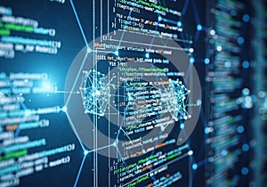 Computer screen displaying lines of code with colorful syntax
