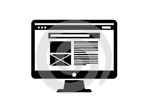 Computer screen displaying web page