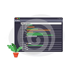 Project management software interface with Gantt chart on computer screen