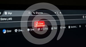 Computer Screen Displays Red Error Message Indicating a Problem