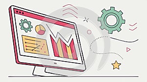 Computer screen with graphs, data visualization and analytics design vector design Generative AI