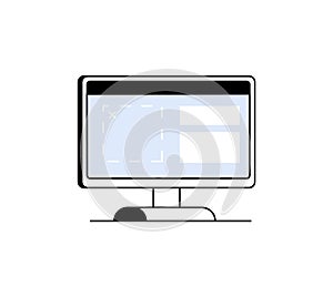 Computer screen with interface elements, representing digital design and user interface development