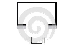 Computer screen isolated