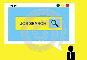 Computer screen job search concept design. Search Career Recruitment Occupation Career Concept.