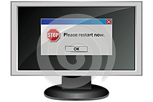 Computadora pantalla un mensaje 