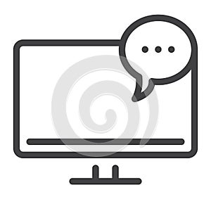 Computer screen with message line icon