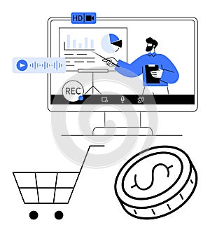 Online Presentation and Shopping Concept with Key Elements of E-commerce and Virtual Learning