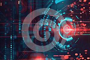 A computer screen with a red circle in the middle by AI generated image